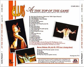 The King Elvis Presley, Back Cover / CD / At The Top Of The Game / 2052-2 / 2006