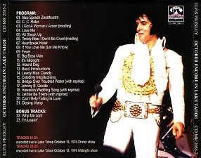 The King Elvis Presley, Back Cover / CD / Encore In Lake Tahoe / 2055-2 / 2007