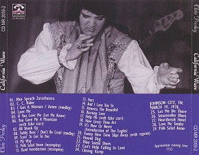 The King Elvis Presley, Back Cover / CD / California Wave / 2059-2 / 2009