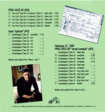 The King Elvis Presley, Front Cover / CD / MS 012363-002, Master & Sessions / Fun In Acapulco [Part Two]