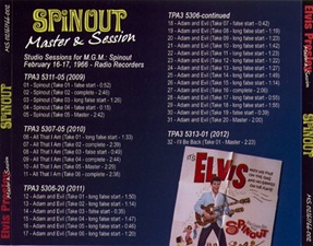The King Elvis Presley, Front Cover / CD / MS 02161766-002, Master & Sessions / The Complete Spinout Sessions