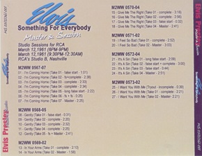 The King Elvis Presley, Front Cover / CD / MS 03121361-001, Master & Sessions / Something For Everybody [Disc One]