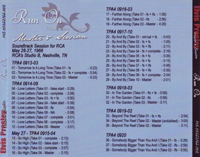 The King Elvis Presley, Front Cover / CD / MS 05262766-002, Master & Sessions / Run On How Great Thou Are Sessions Part Two