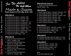 The King Elvis Presley, Front Cover / CD / MS 05262863-001, Master & Sessions / For The Asking The Lost Album Part One