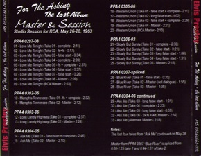The King Elvis Presley, Front Cover / CD / MS 05262863-002, Master & Sessions / For The Asking The Lost Album Part Two