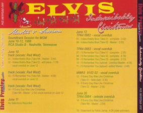 The King Elvis Presley, Front Cover / CD / MS 06101266-000, Master & Sessions / Indescribably Christmas