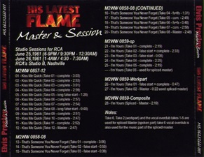 The King Elvis Presley, Front Cover / CD / MS 06252661-001, Master & Sessions / His Latest Flame