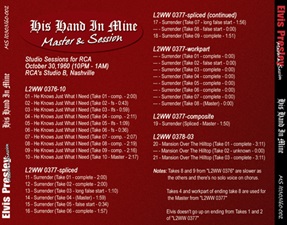 The King Elvis Presley, Front Cover / CD / MS 10303160-002, Master & Sessions / His Hand In Mine [Disc Two]