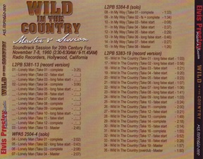 The King Elvis Presley, Front Cover / CD / MS 11070860-000, Master & Sessions / Wild In The Country