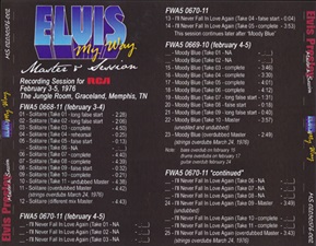 The King Elvis Presley, Front Cover / CD / MS 02030576-002, Master & Sessions / My Way Volume 2
