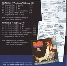 The King Elvis Presley, Front Cover / CD / MS 02050776-003, Master & Sessions / My Way Volume 3