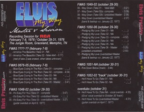 The King Elvis Presley, Front Cover / CD / MS 02070876-004, Master & Sessions / My Way Volume 4