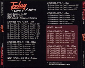 The King Elvis Presley, Front Cover / CD / MS 03101275-002, Master & Sessions / Today Part Two