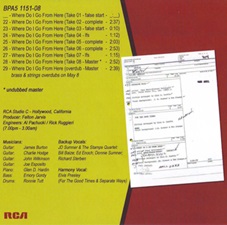 The King Elvis Presley, Front Cover / CD / MS 032772-001, Master & Sessions / Standing Room Only Disc 1
