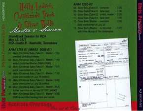 The King Elvis Presley, Front Cover / CD / MS 051571-002, Master & Sessions / Holly Leaves ,Christmas Trees and Silver Bells - Volume 2