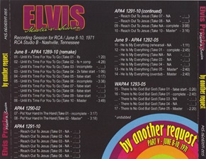 The King Elvis Presley, Front Cover / CD / MS 06081071-005, Master & Sessions / By Another Request Part 5