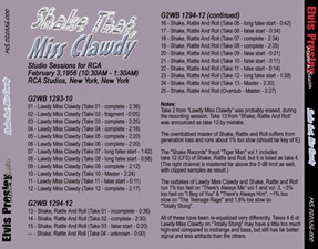 The King Elvis Presley, Front Cover / CD / MS 0020356-000, Master & Sessions / Shake That, Miss Clawdy