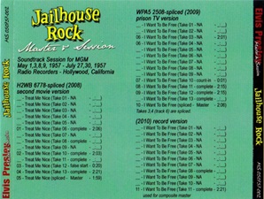 The King Elvis Presley, Front Cover / CD / MS 0050757-002, Master & Sessions / Jailhouse Rock Volume 2