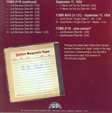 The King Elvis Presley, Front Cover / CD / MS 08540954-002, Master & Sessions / Sun Sessions Part 2