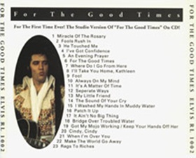 The King Elvis Presley, Other, 1993, For The Good Times [Third Edition]