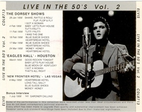 The King Elvis Presley, Other, 1993, Live In The 50's Vol. 2