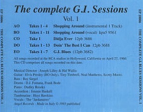 The King Elvis Presley, Other, 1993, The Complete G.I. Blues Sessions Vol.1