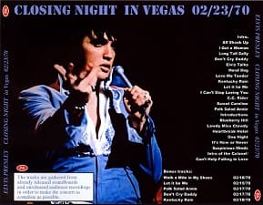 The King Elvis Presley, CDR PA, February 23, 1970, Las Vegas