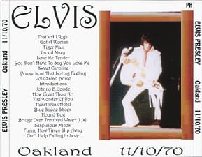 The King Elvis Presley, CDR PA, November 10, 1970, Oakland , California