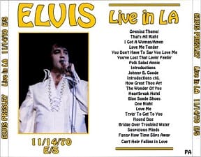 The King Elvis Presley, CDR PA, November 14, 1970, Los Angeles, California