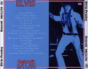 The King Elvis Presley, CDR PA, September 11, 1970, Detroit, Michigan