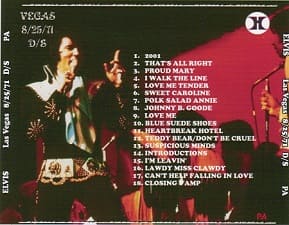 The King Elvis Presley, CDR PA, August 25, 1971, Las Vegas, Nevada