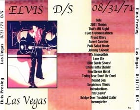 The King Elvis Presley, CDR PA, August 31, 1971, Las Vegas, Nevada
