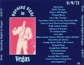 The King Elvis Presley, CDR PA, August 9, 1971, Las Vegas, Nevada