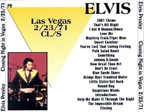 The King Elvis Presley, CDR PA, February 23, 1971, Las Vegas, Nevada