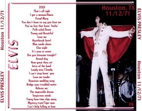 The King Elvis Presley, CDR PA, November 12, 1971, Houston, Texas