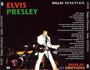 The King Elvis Presley, CDR PA, November 13, 1971, Dallas, Taxas