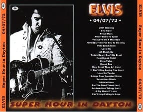 The King Elvis Presley, CDR PA, April 7, 1972, Dayton, Ohio