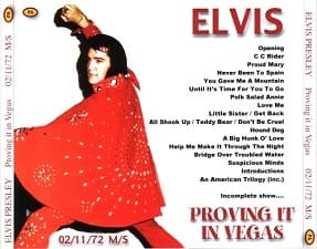 The King Elvis Presley, CDR PA, February 11, 1972, Las Vegas, Nevada