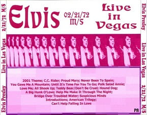 The King Elvis Presley, CDR PA, February 21, 1972, Las Vegas, Nevada