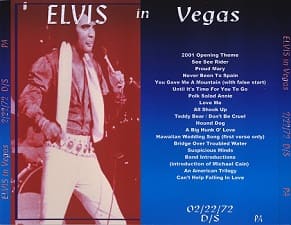 The King Elvis Presley, CDR PA, February 22, 1972, Las Vegas, Nevada