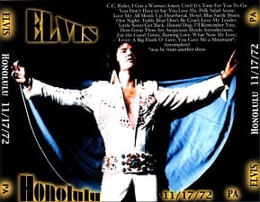 The King Elvis Presley, CDR PA, November 13, 1972, Honolulu, Hawaii