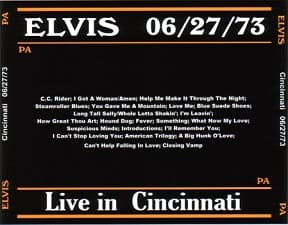 The King Elvis Presley, CDR PA, June 27, 1973, Cincinnati, Ohio