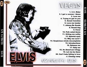 The King Elvis Presley, CDR PA, February 6, 1974, Las Vegas, Nevada, Elvis