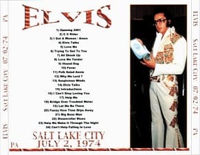 The King Elvis Presley, CDR PA, July 2, 1974, Salt Lake City, Utah, Milwaukee