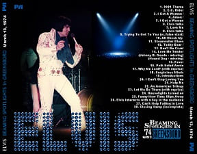 The King Elvis Presley, CDR PA, March 13, 1974, Greensboro, North Carolina, Beaming Spotlights In Greensboro