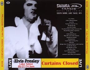 The King Elvis Presley, CDR PA, May 27, 1974, Lake Tahoe, Nevada, Curtains Closed