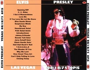 The King Elvis Presley, CDR PA, Augustus 18, 1975, Las Vegas, Nevada, Vegas