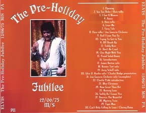 The King Elvis Presley, CDR PA, December 6, 1975, Las Vegas, Nevada, The Pre Holliday Jubilee