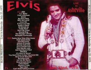 The King Elvis Presley, CDR PA, July 22, 1975, Asheville, North Carolina, Live In Asheville
