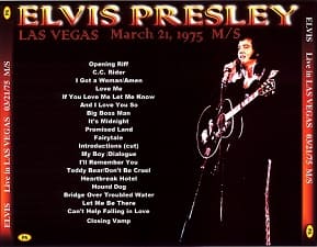 The King Elvis Presley, CDR PA, March 21, 1975, Las Vegas, Nevada, Live In Las Vegas